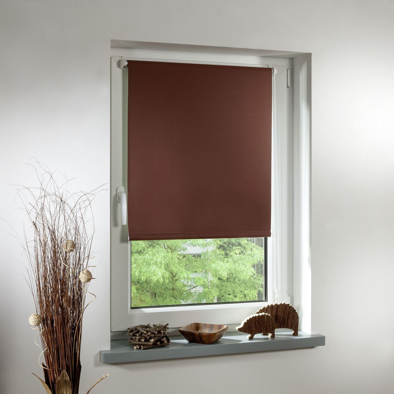 Lichtblick Thermo-Rollo Klemmfix, ohne Bohren, Verdunkelung - Braun, 60 cm x 150 cm (B x L)