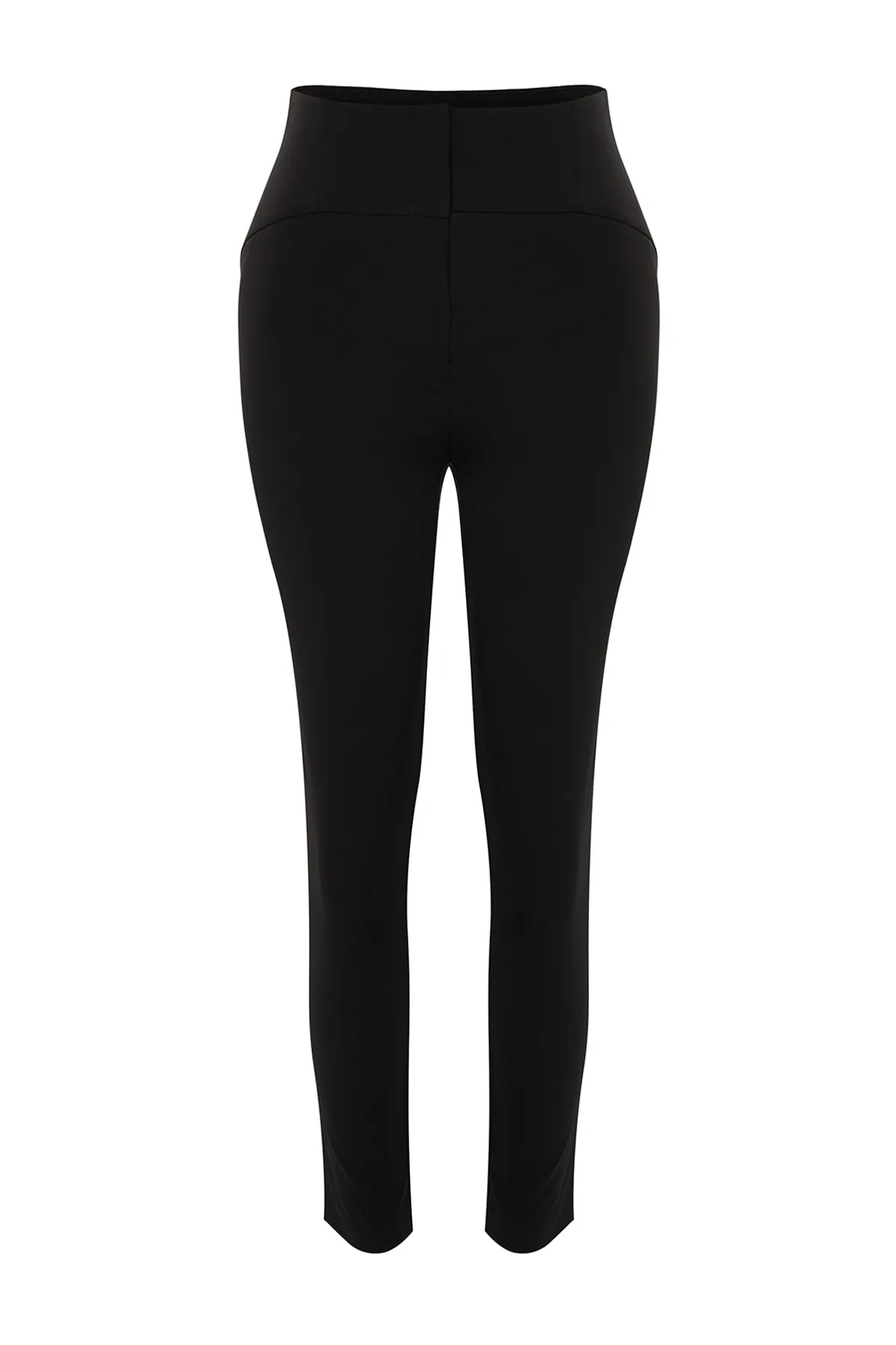 Trendyol Collection  Schwarze gewebte Zigarettenhose mit schmalem Bein und Ziernähten an der Taille TWOSS20PL0388