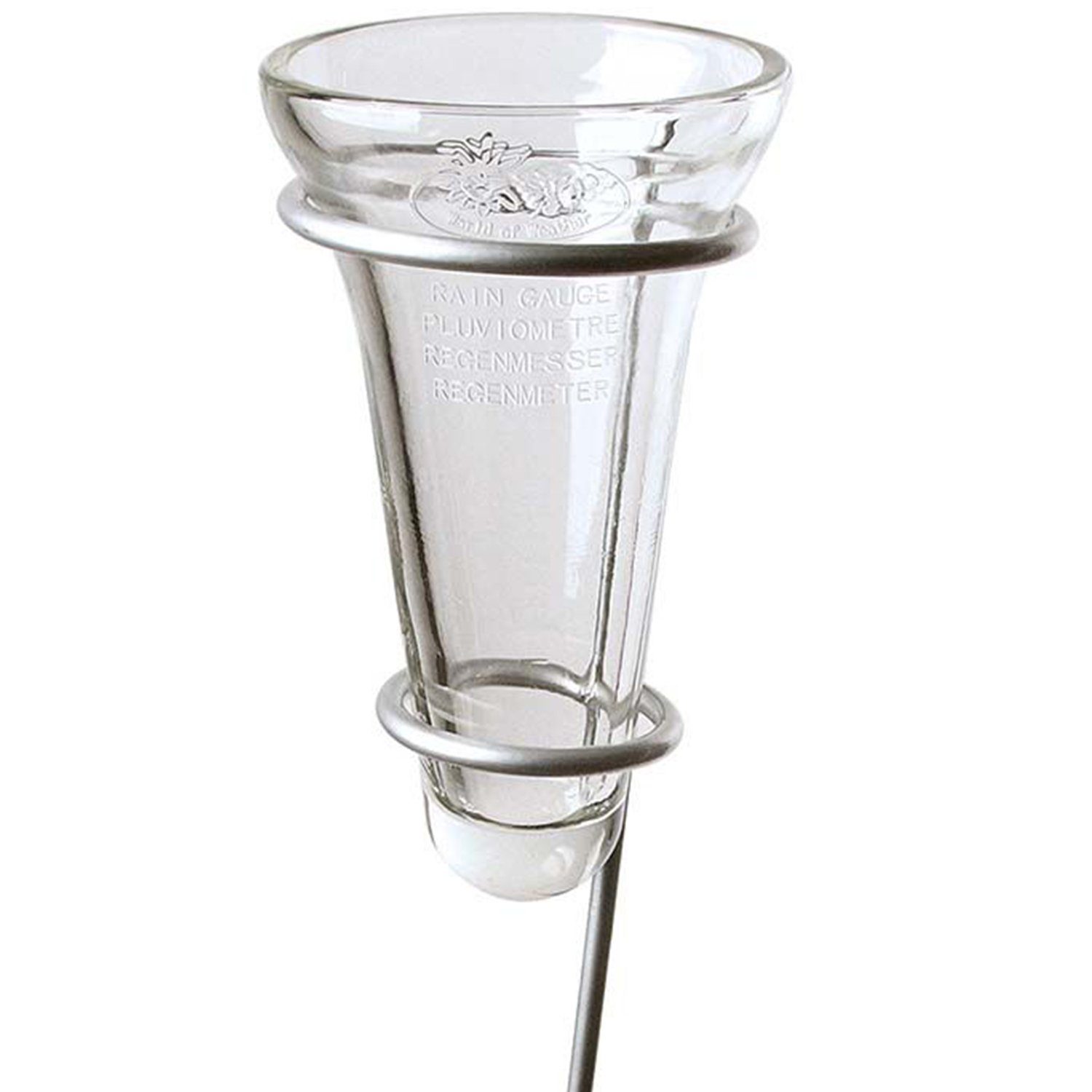 Esschert Design BV Regenmesser mit Bodenstecker, Zink, LxBxH 12 x 12 x 133,5 cm Regenmesser (verzinkter Bodenmesser)