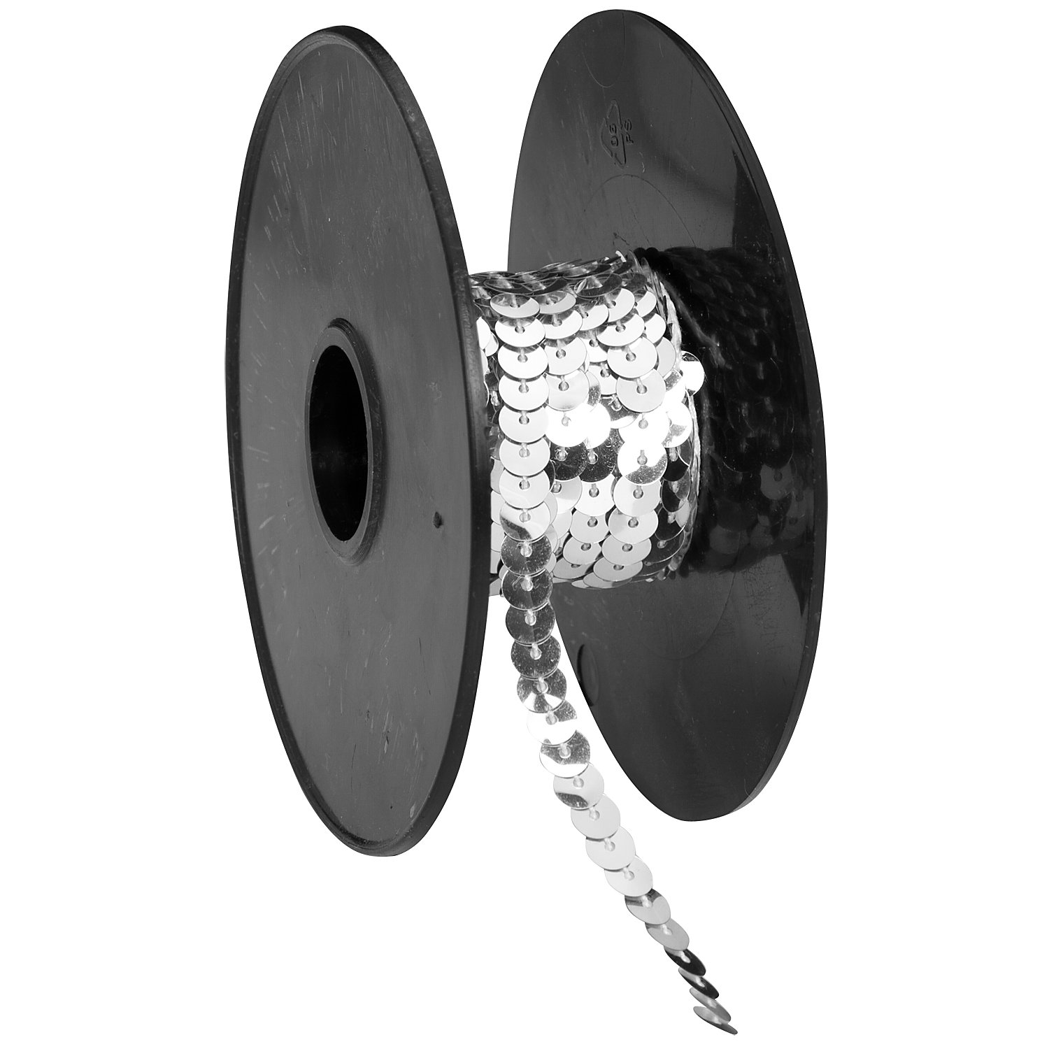 Paillettenband, silber, Breite: 6 mm, Länge: 3 m