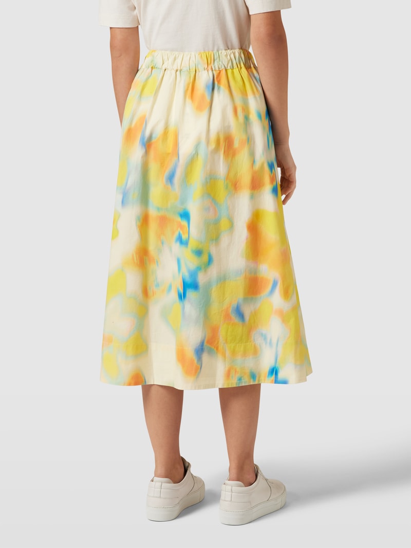 Midirock im Batik-Look Modell 'JASINAA' in gelb