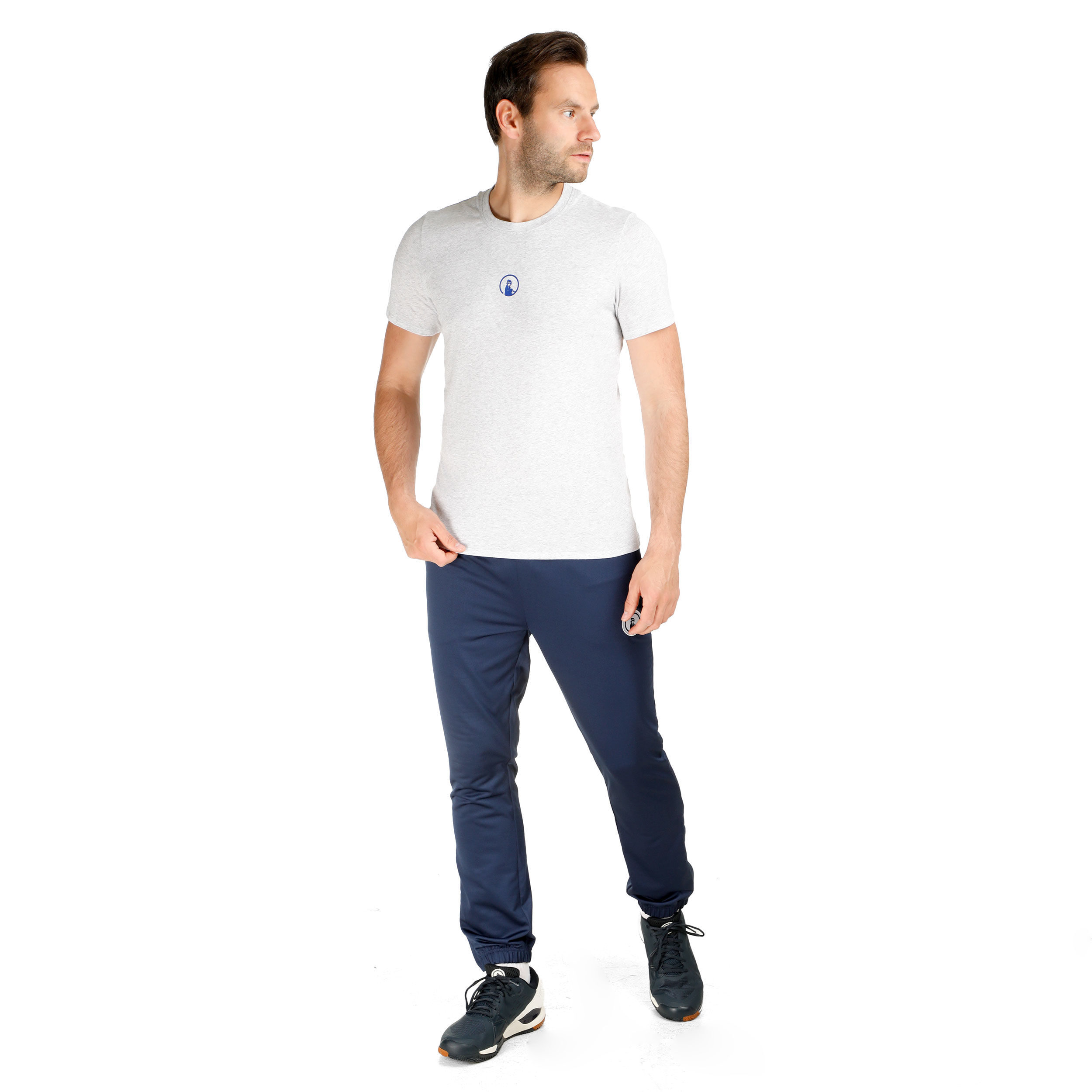 Flashy Retro Tie-Break T-Shirt Herren - Hellgrau, Blau