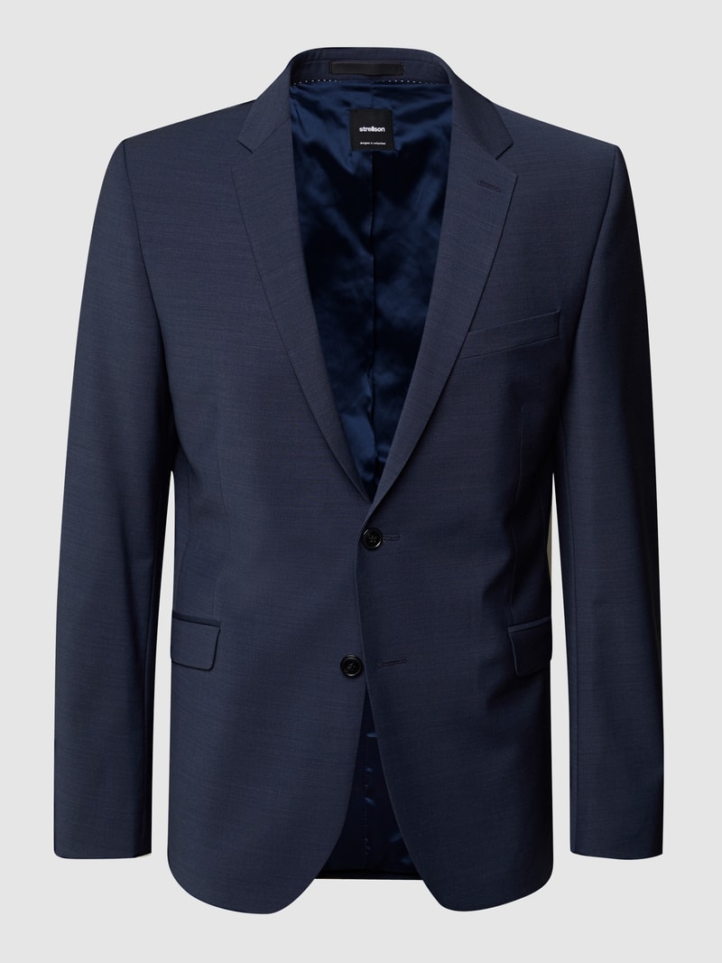 Slim Fit 2-Knopf-Sakko mit Stretch-Anteil 'Flex Cross' in marineblau