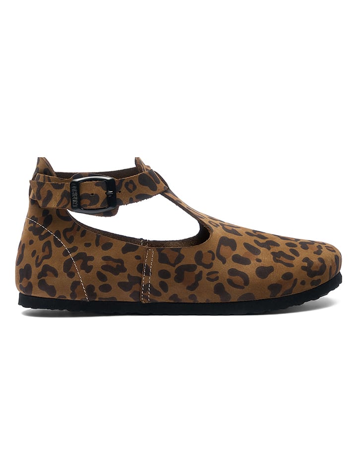 Comfortfusse Leder-Ballerinas in Hellbraun/ Schwarz günstig kaufen