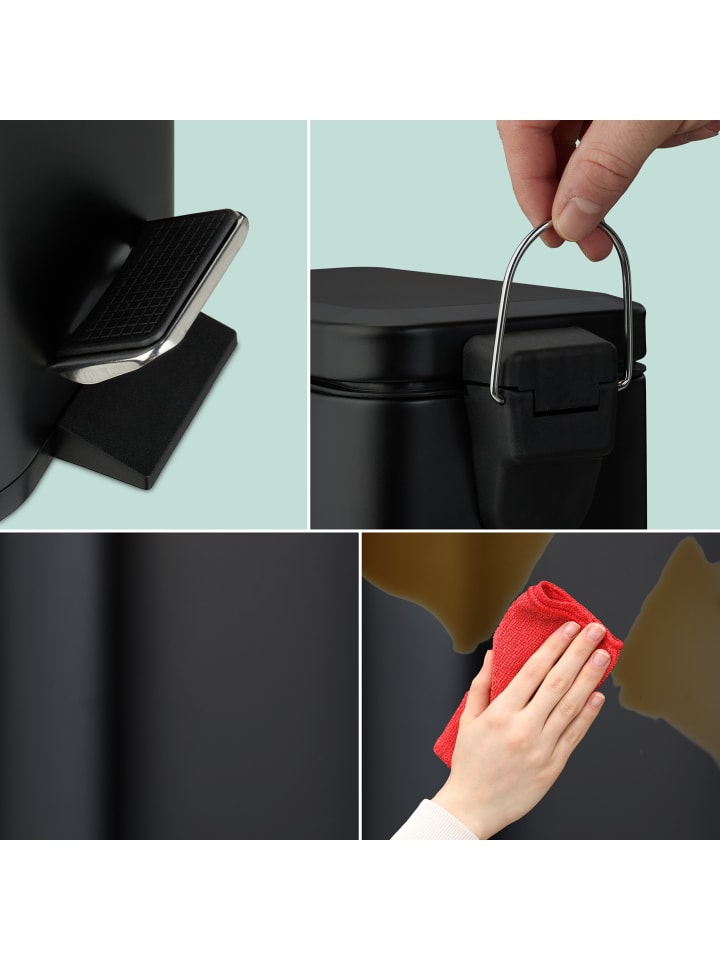 relaxdays Mülleimer in Schwarz - 5 l günstig kaufen onesize