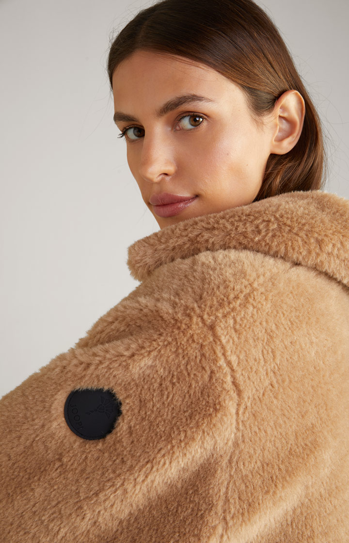 Teddyfell-Jacke in Camel