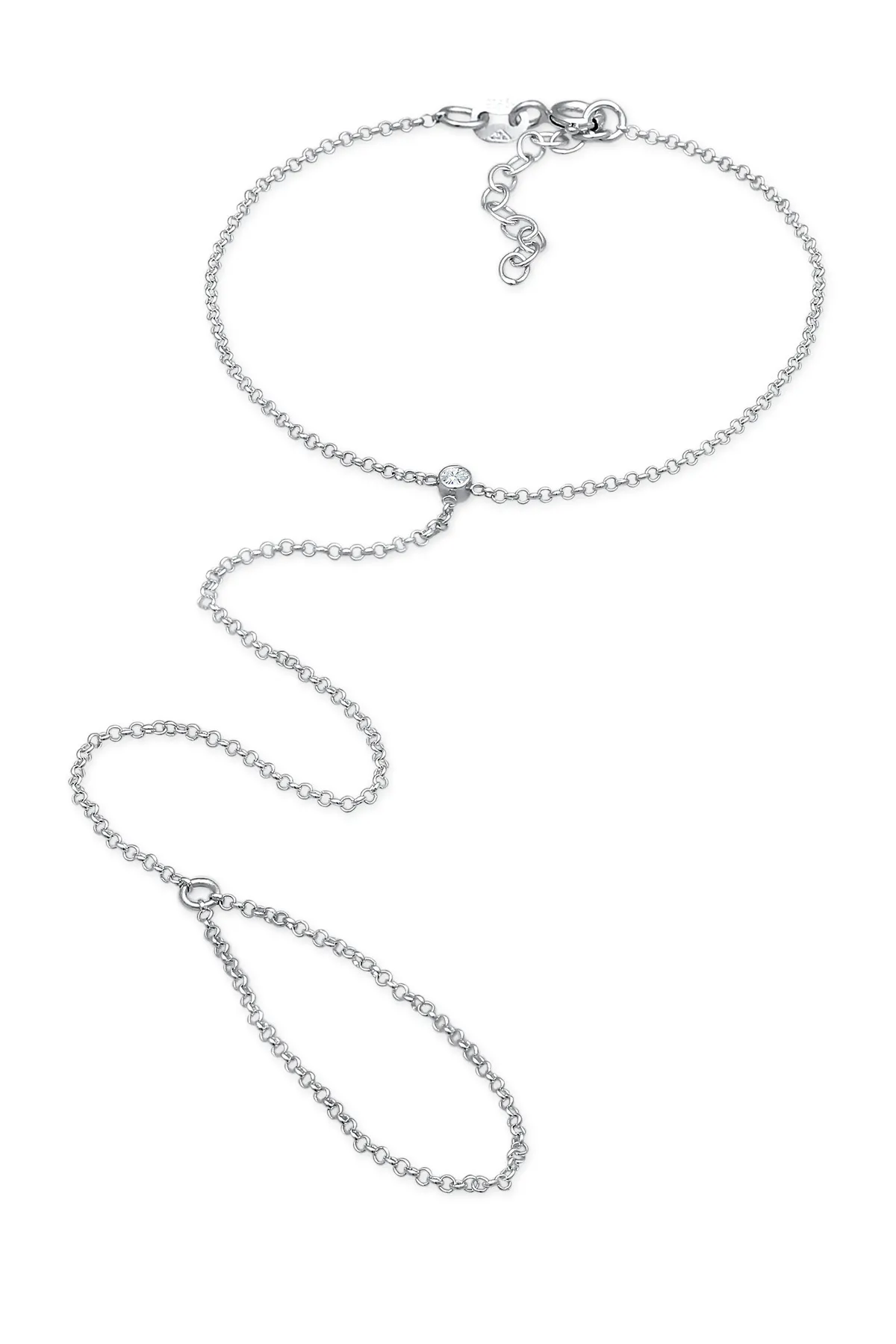ELLI  Armband Handchain Basic Kristalle 925 Silber