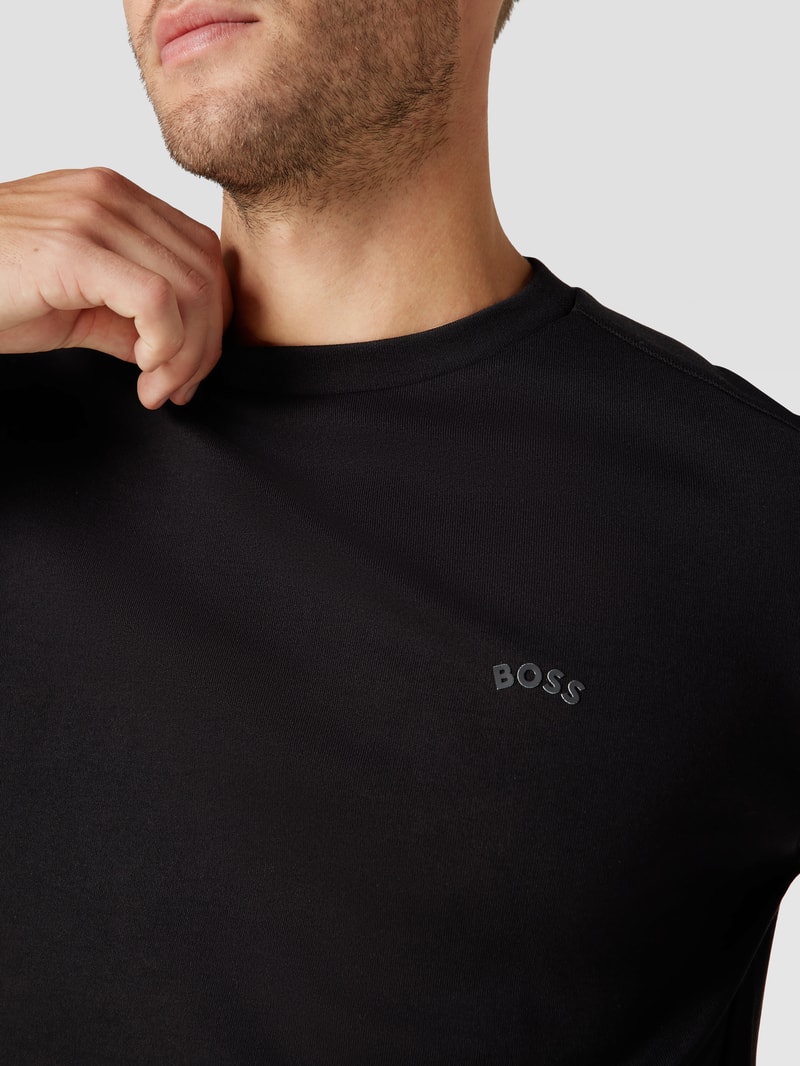 Sweatshirt mit Strukturmuster Modell 'Salbo' in schwarz