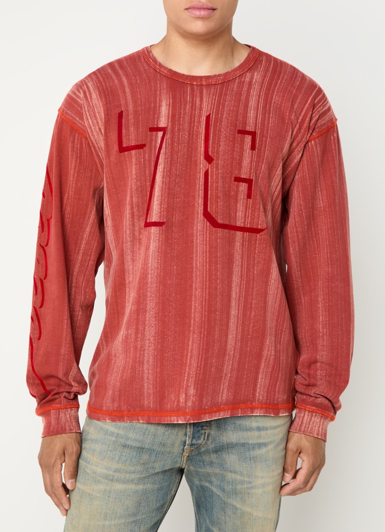 Tricou cu mânecă lungă Diesel T-Boxt-LS-Q2 și imprimeu flocat