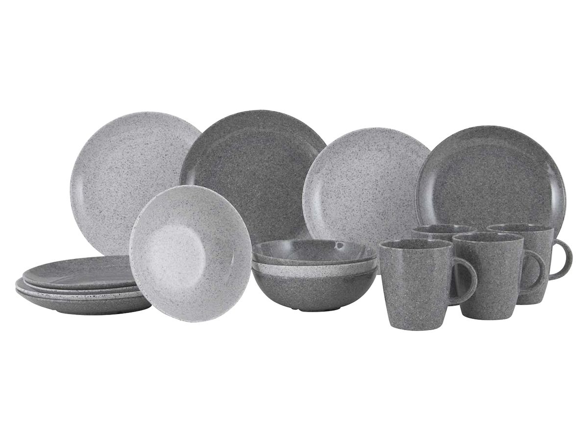 Gimex Solid Line Granite 16-teiliges Geschirrset