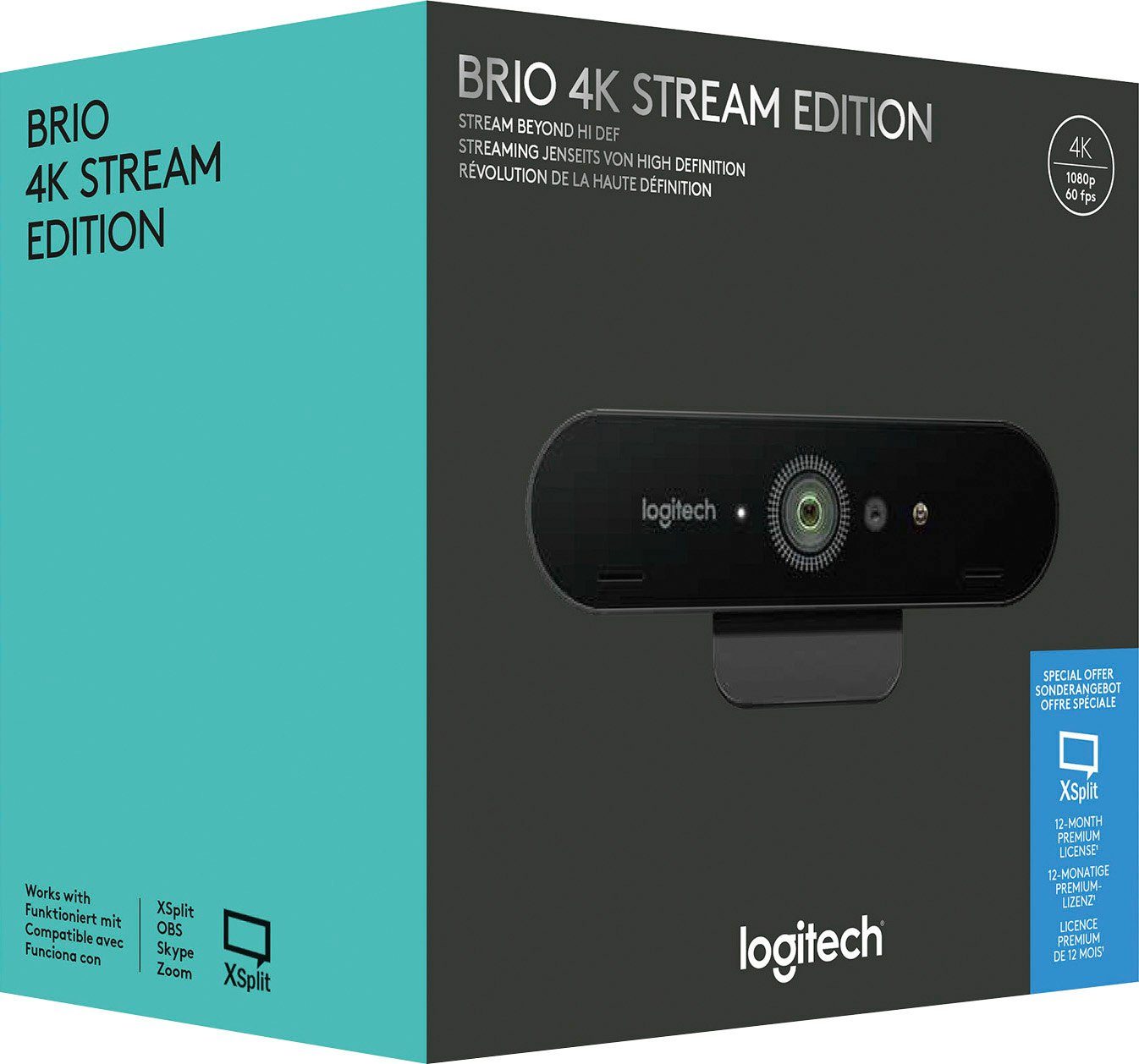 Logitech BRIO 4K STREAM EDITION Webcam (4K Ultra HD, IrDA (Infrarot)
