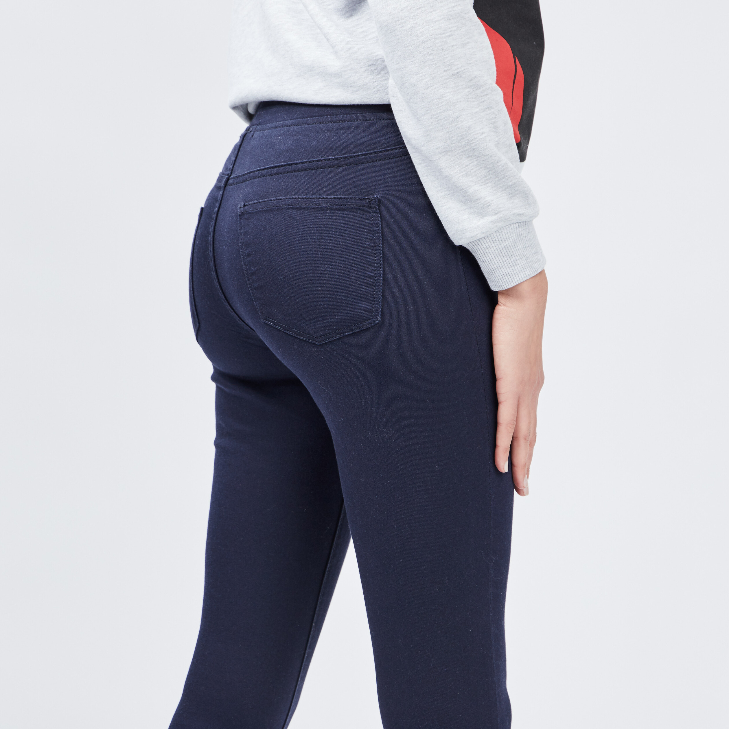 Jegging skinny taille basse bleu marine femme | La Halle