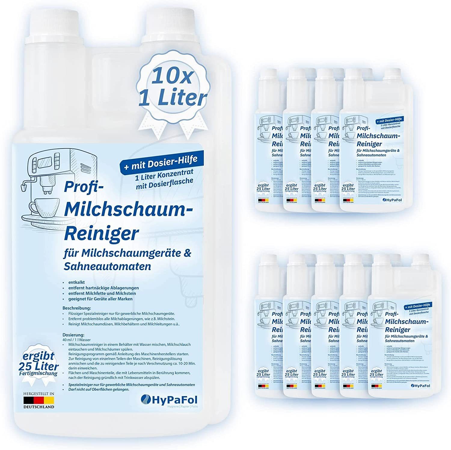 Hypafol Milchaufschäumer Milchschaumreiniger, flüssiger Spezialreiniger für Milchschaumgeräte, geeignet für Geräte aller Marken