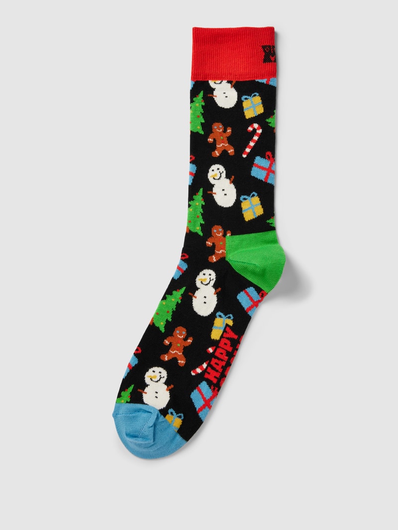 Socken mit Motiv-Print Modell 'Bring it On' in schwarz