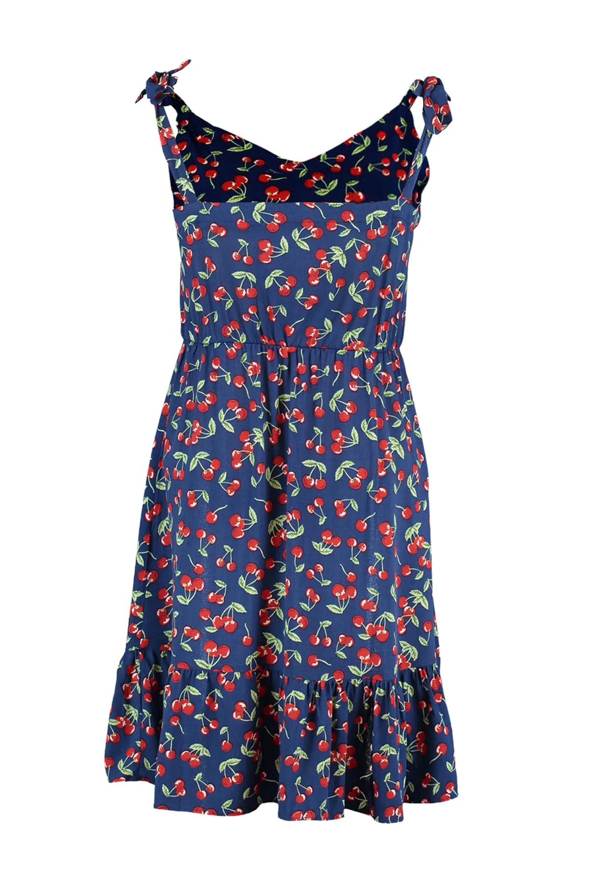 Trendyol Collection  Indigofarbenes, gewebtes Minikleid mit Blumenmuster in A-Linie TWOSS20EL2549