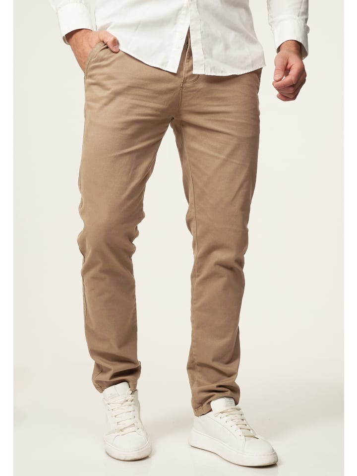 DAILY COTTON Chinohose - DCPROVO Chino Hose Elastische Jeans Stoffhose Slim-Fit in Beige günstig kaufen
