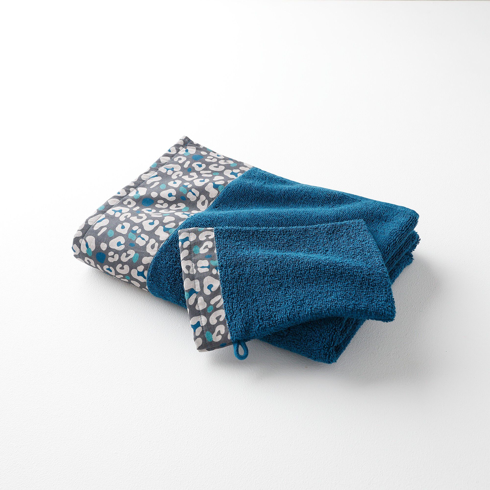 Éponge bouclette 420 g/m² liteau imprimé léopard