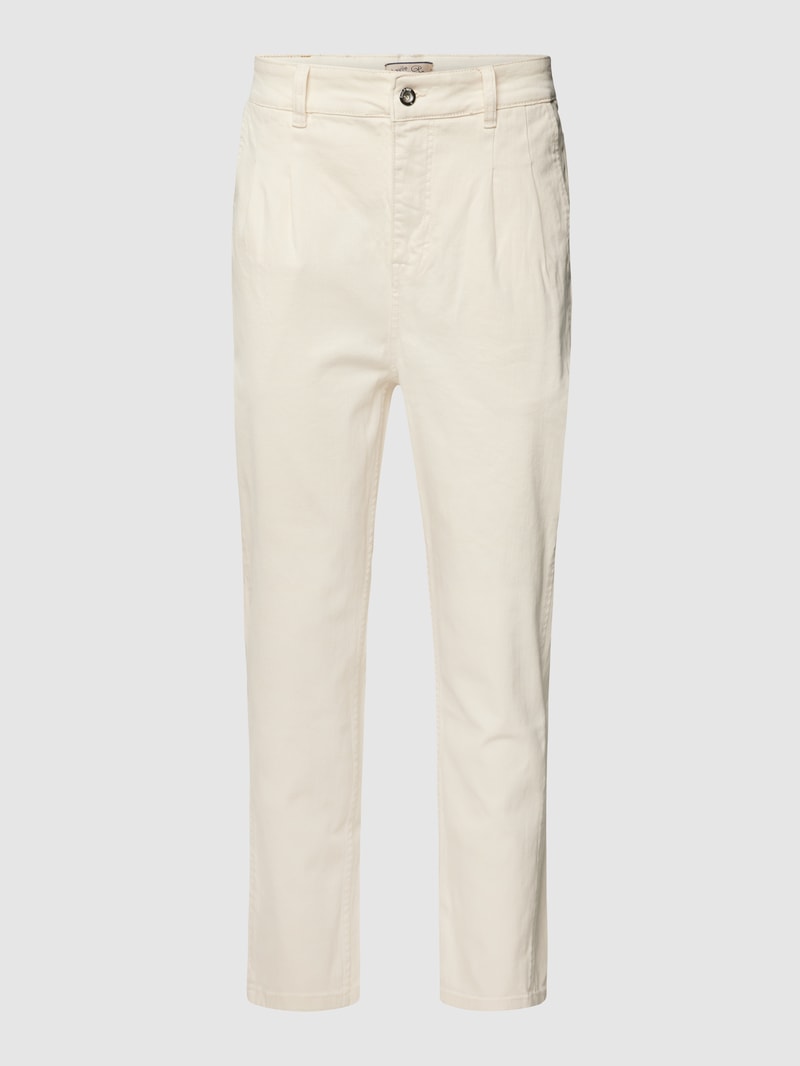 Tapered Fit Jeans mit Label-Patch in offwhite