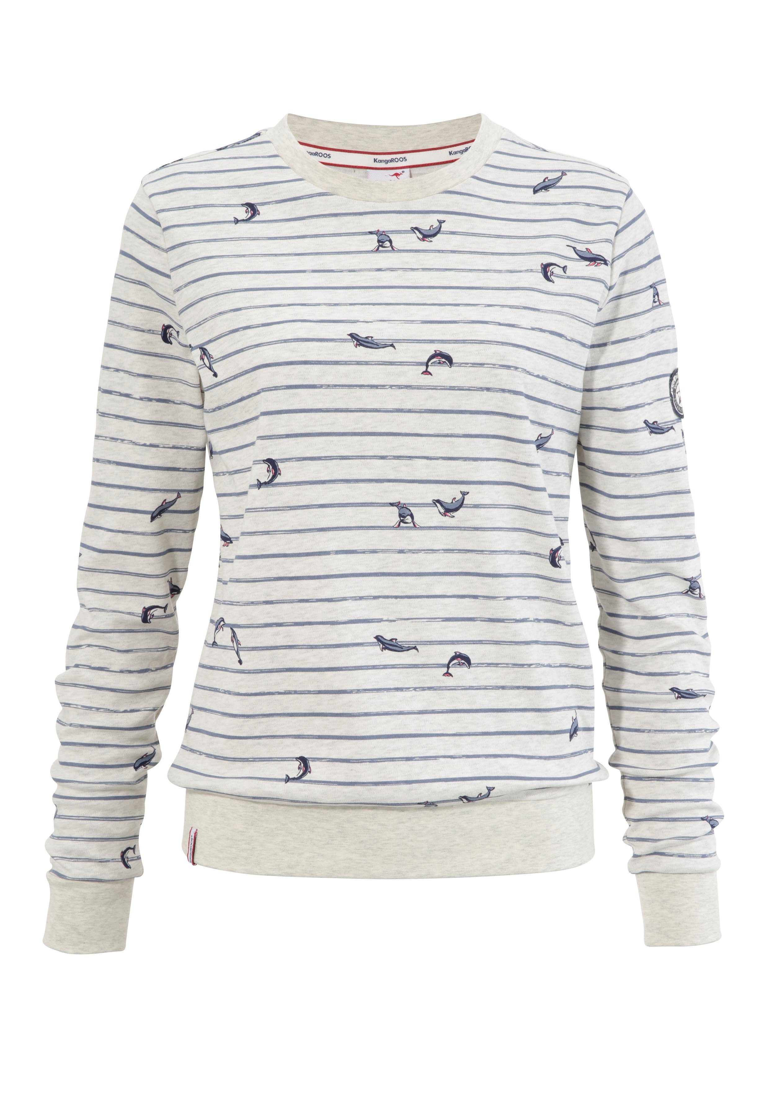 KangaROOS Sweatshirt mit maritimen Alloverdruck