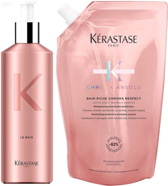 Kérastase Chroma Absolu Bain Riche Chroma Respect Refill & Aluminiumflasche Shampoo