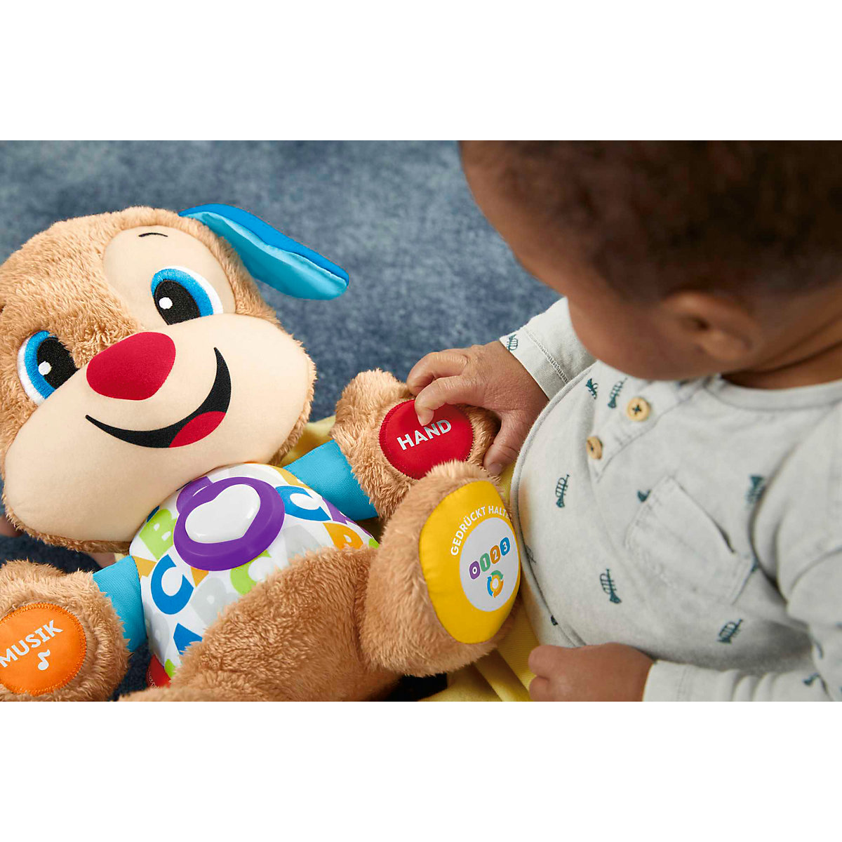 Fisher-Price Lernspaß Hündchen, Baby-Spielzeug mit Musik, Kuscheltier, Lernspielzeug