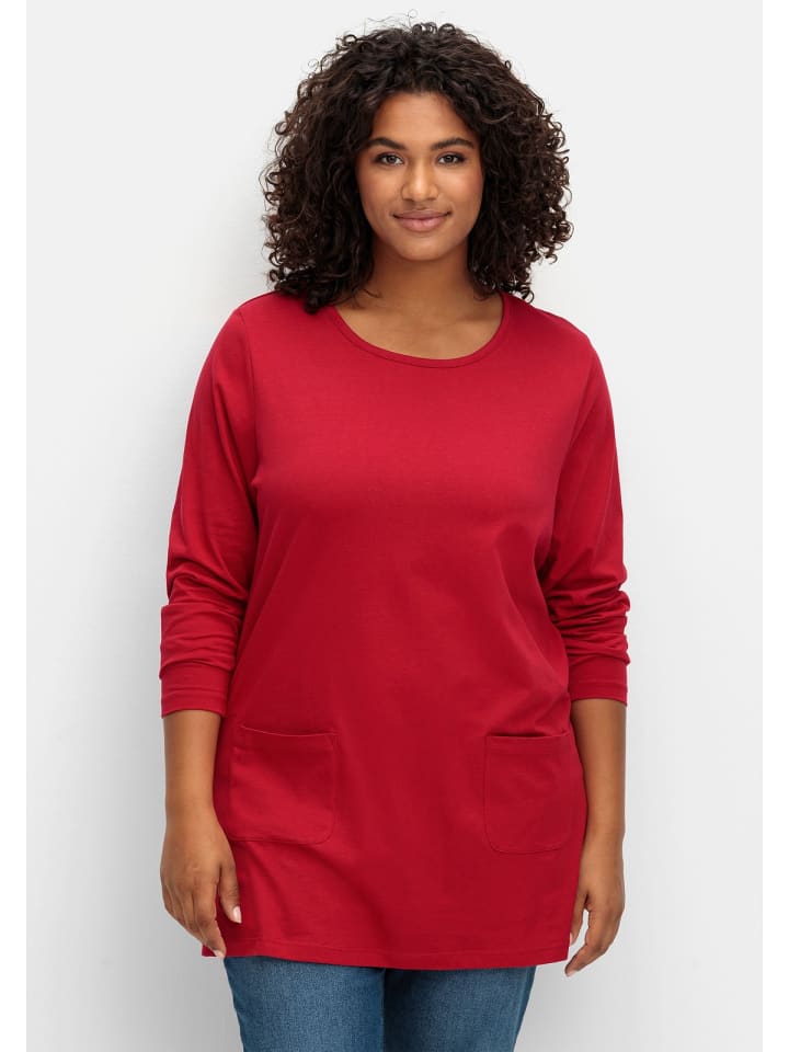 sheego Longshirt in rot günstig kaufen