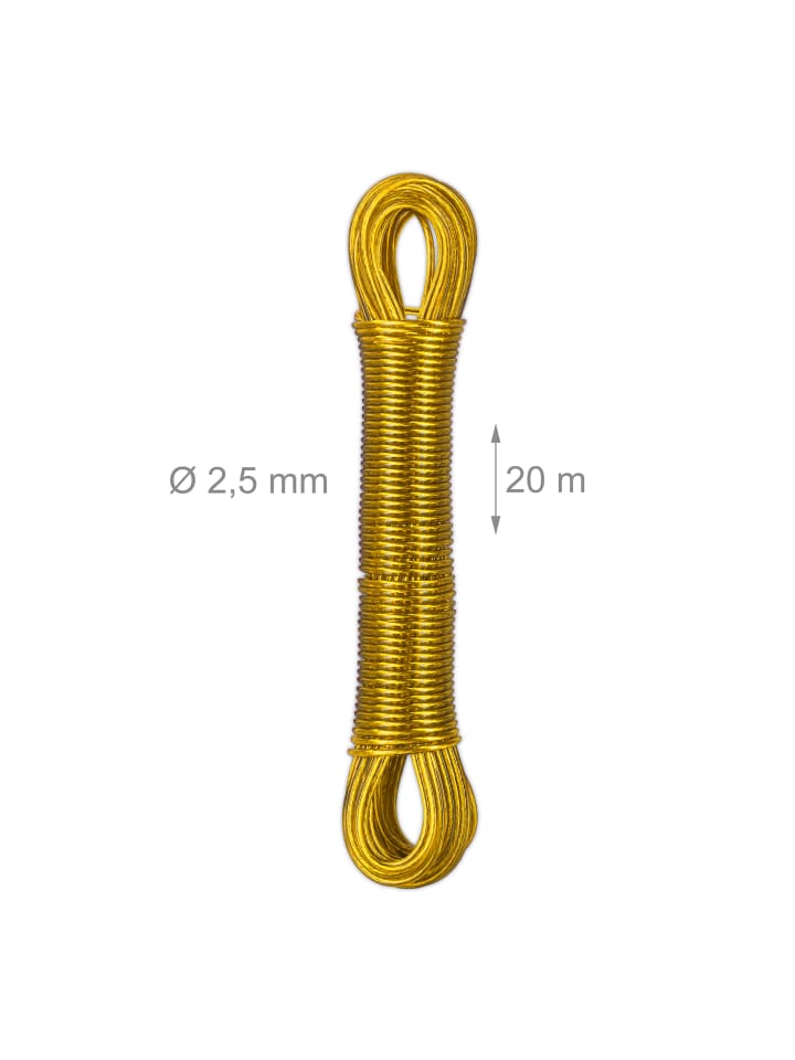 relaxdays 3 x Wäscheleine in Gelb - 20 m günstig kaufen onesize