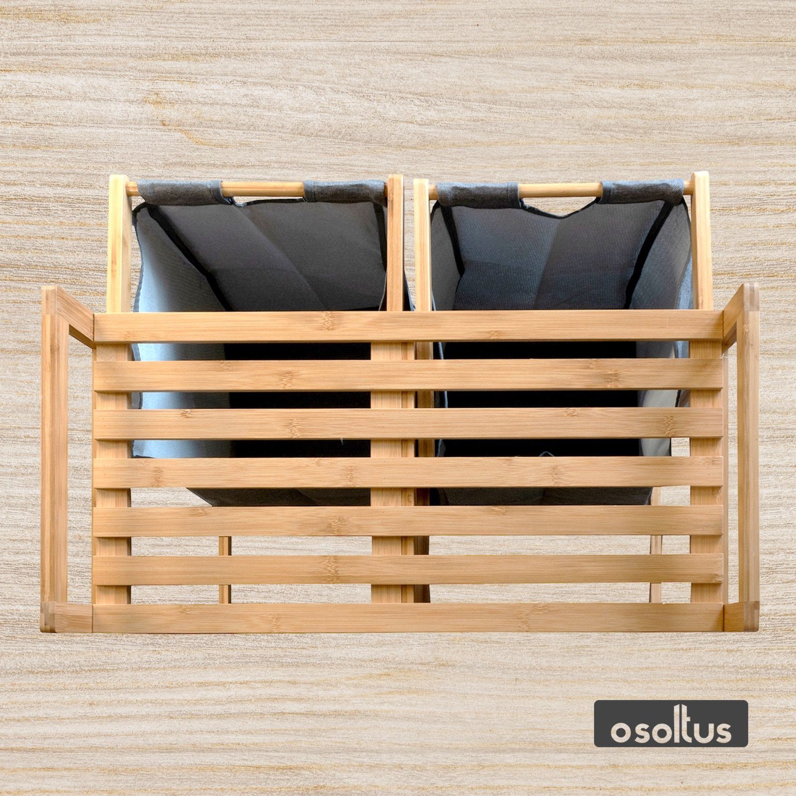 osoltus Wäschesortierer osoltus Bali Bambus Holz Wäschesortierer Wäschesammler 75cm