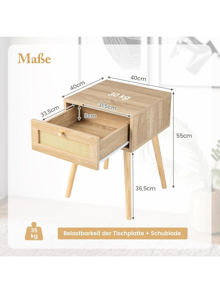 COSTWAY Nachttisch mit Schublade in Beige günstig kaufen onesize