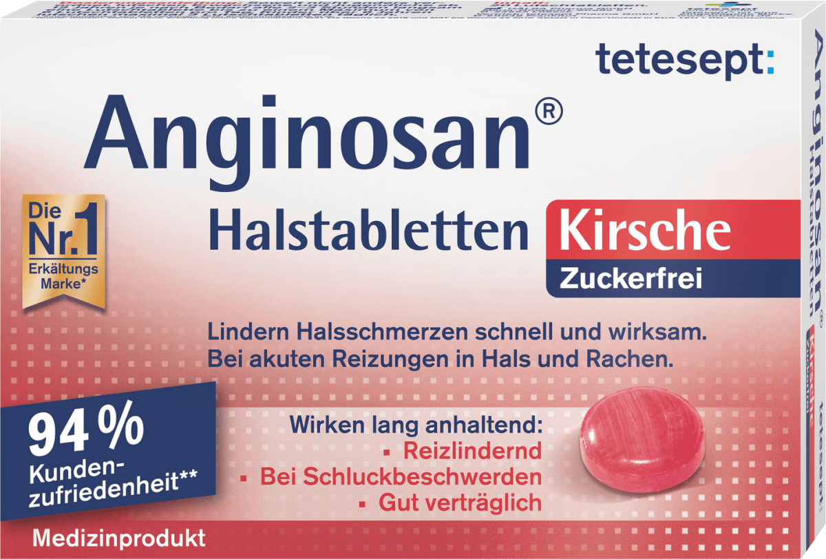 Anginosan Halstabletten Kirsche zuckerfrei, 20 St