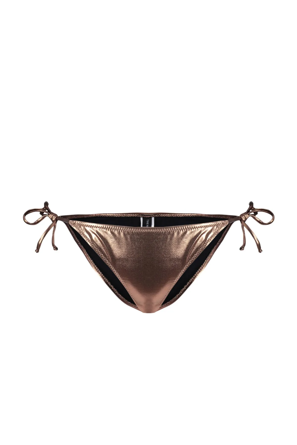 Trendyol Collection  Braune, geschnürte, helllackbedruckte brasilianische Bikinihose TBESS23BA00315