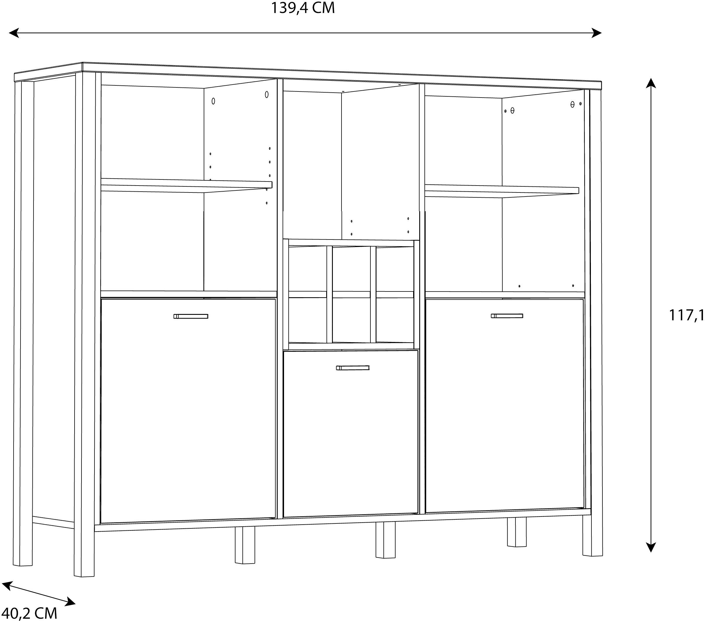 FORTE Highboard, Breite ca. 139,4 cm