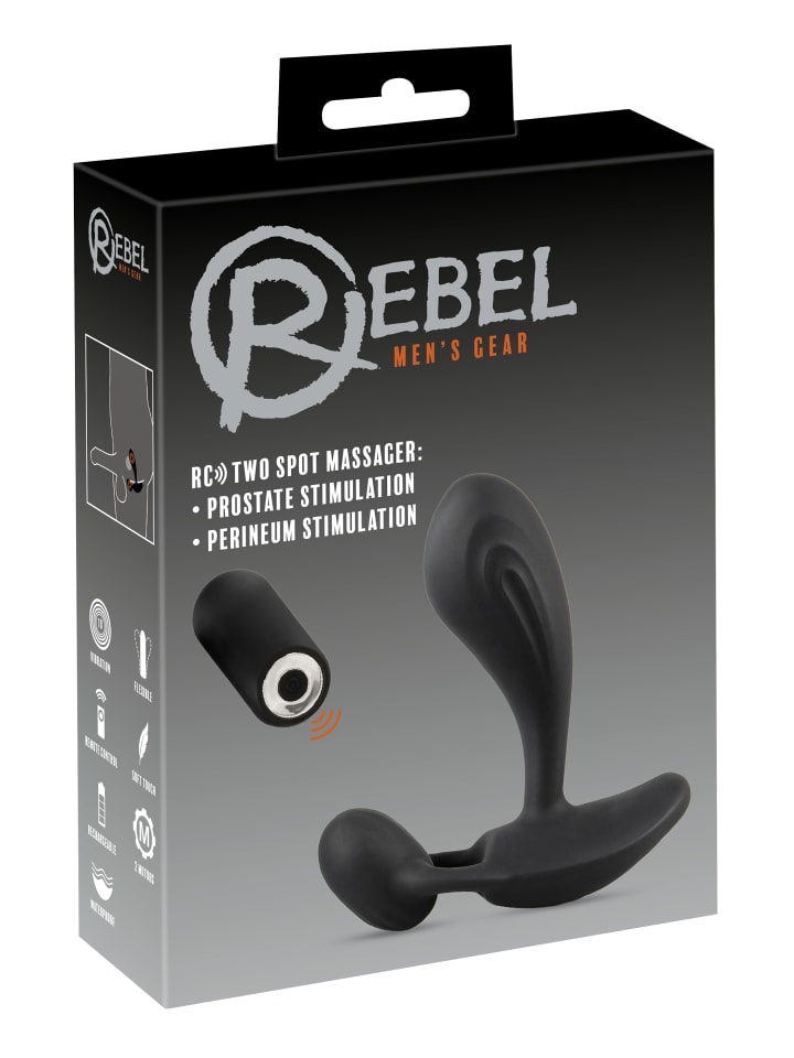 Rebel Analvibrator RC Two Spot Massager in schwarz günstig kaufen 11 cm