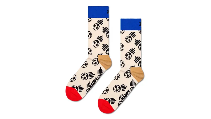 Happy Socks Herren Socken Football Beige