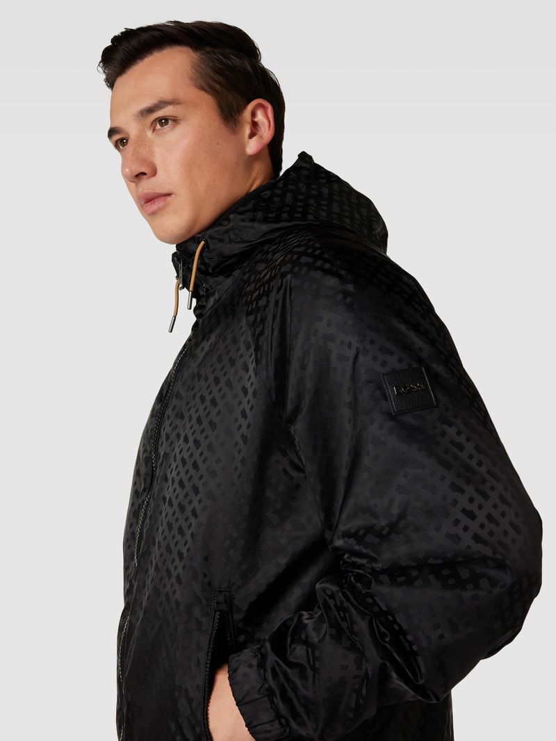 Jacke mit Allover-Muster Modell 'Condeko' in schwarz