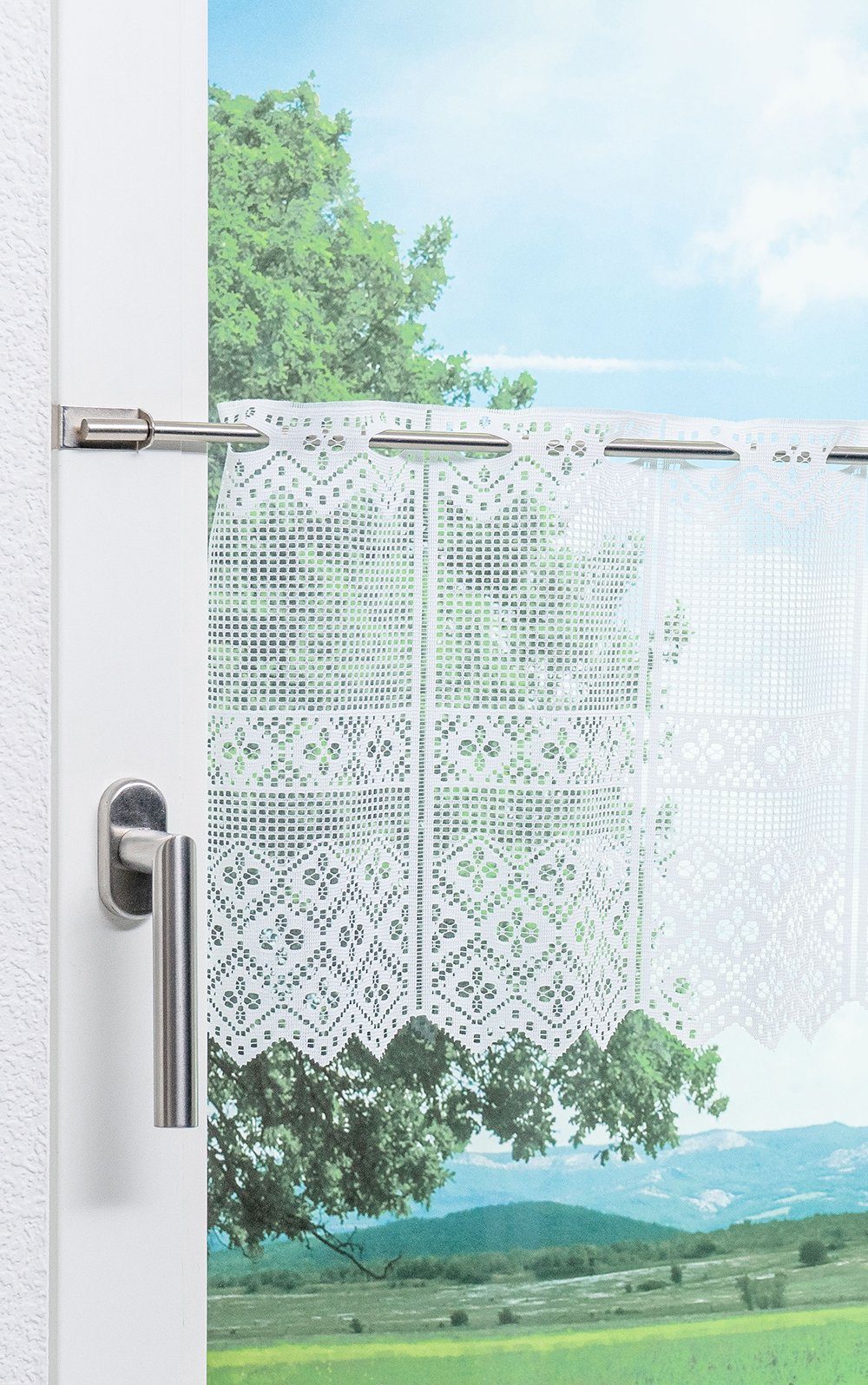 Scheibengardine Kleeblatt Design, LYSEL®, (1 St), transparent, HxB 30x40.5cm