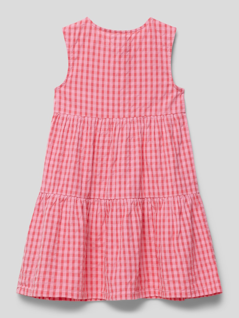 Kleid aus Baumwolle mit Karomuster in pink