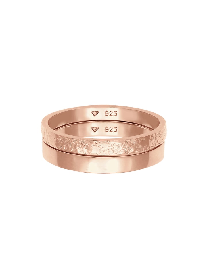 Elli Ring 925 Sterling Silber Ring Set in Rosegold günstig kaufen