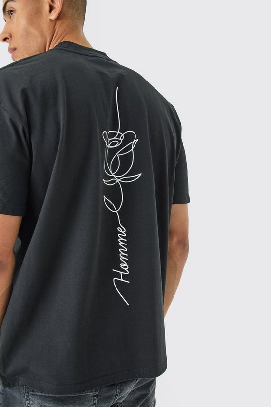 Oversize T-Shirt mit Rosen-Print