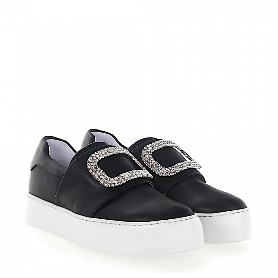 Truman's - Sneaker 8752 Kalbsleder Kristallverzierung schwarz - schwarz
