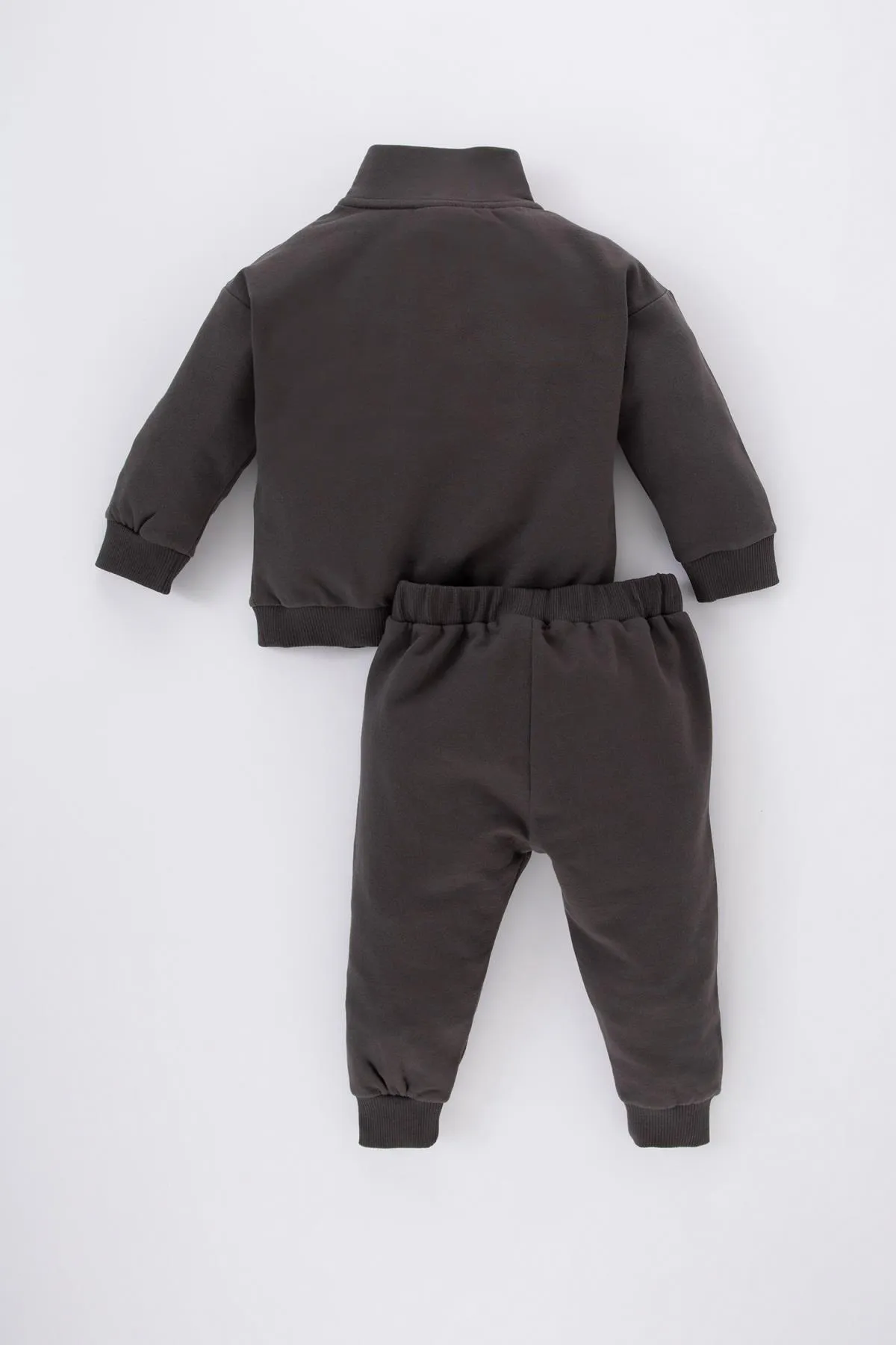 DeFacto  Bedrucktes Baby-Jungen-Sweatshirt-Jogginghose-Set mit hohem Kragen und Reißverschluss, 2-teiliges Set