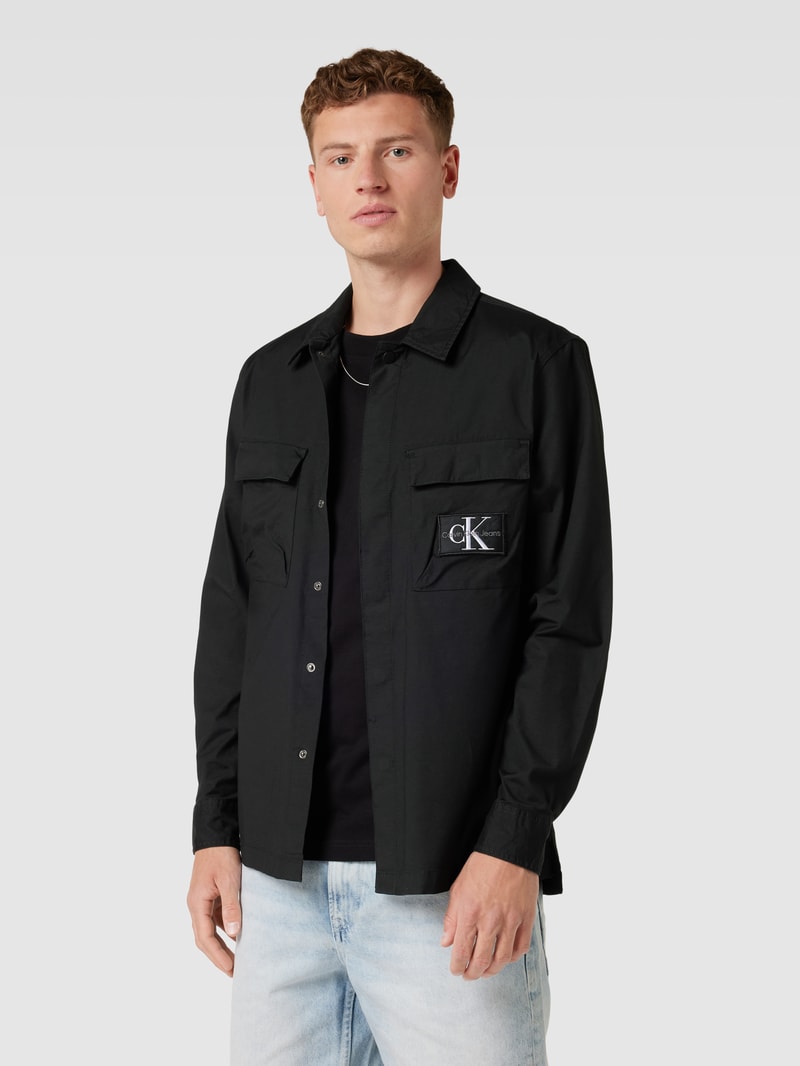 Freizeithemd mit Cargotaschen Modell 'UTILITY' in black