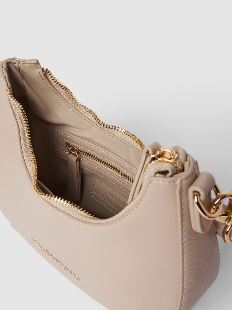 Handtasche mit Label-Detail Modell 'ZERO' in beige