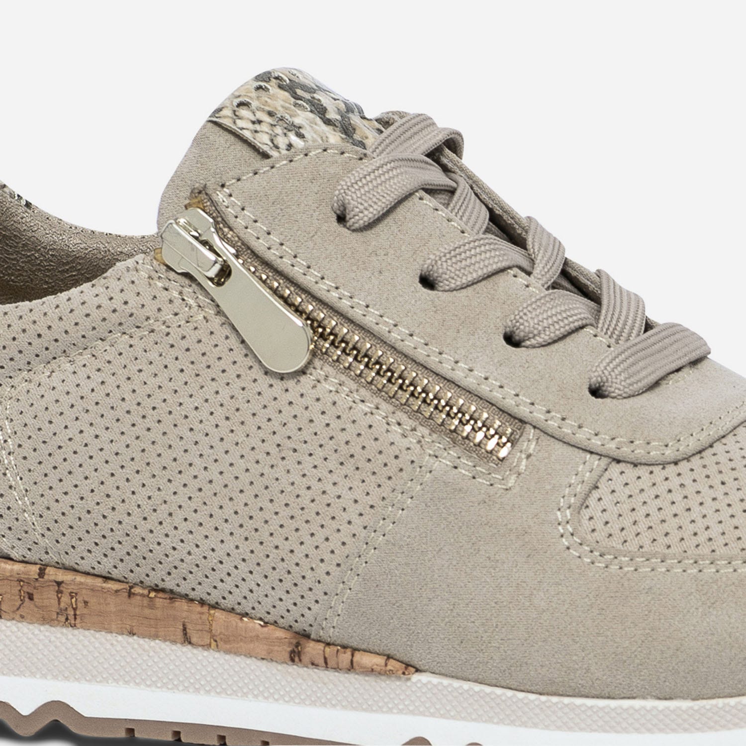 Tennis MARCO TOZZI beige et imprimé python