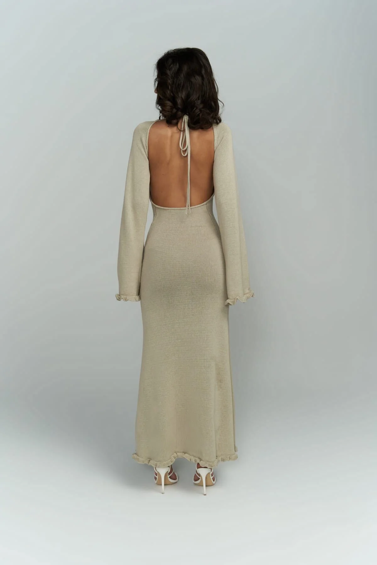 BOHEMAİ  Angela Rückenfreies Stone-Strickkleid