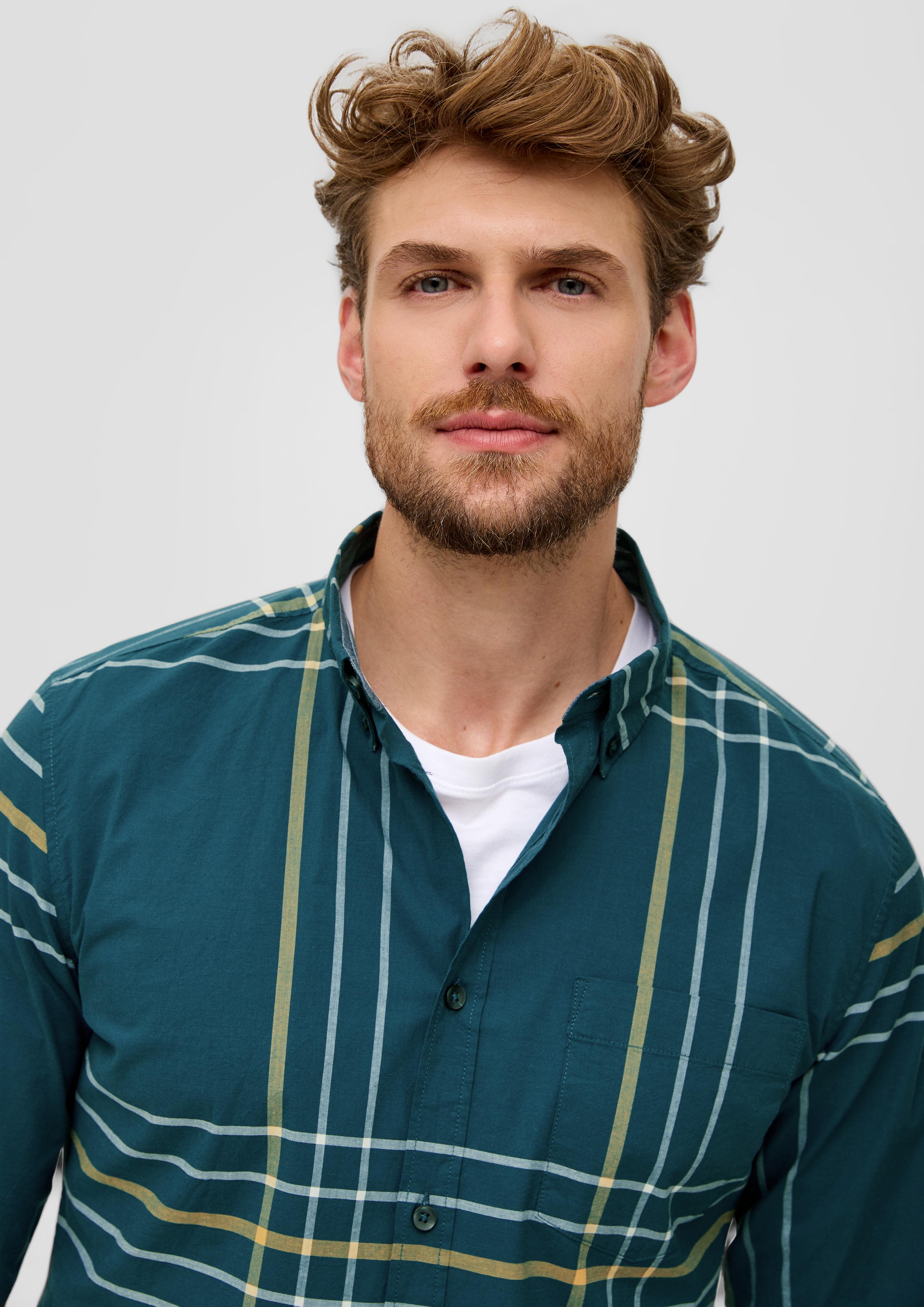 Slim: Karohemd aus Baumwollstretch  2133495-69N2