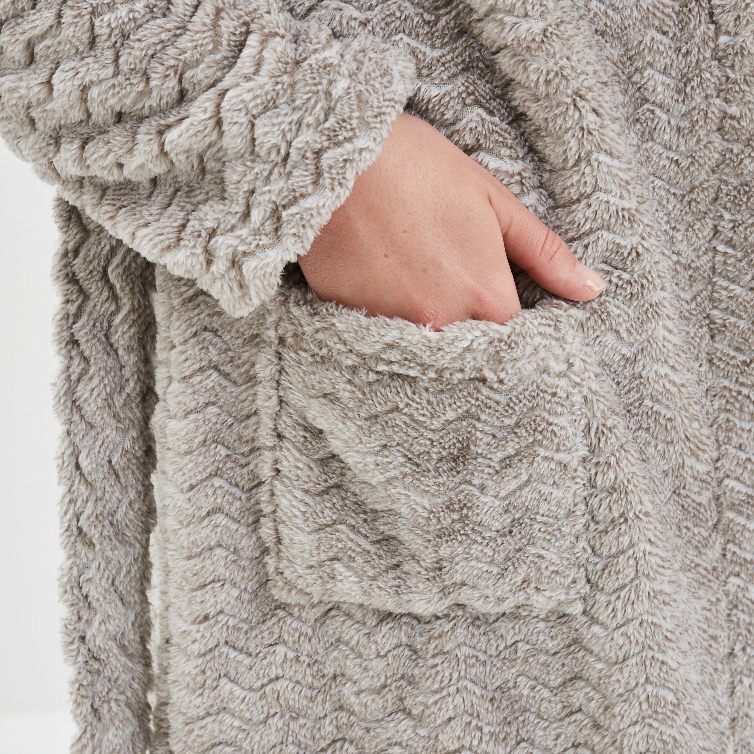 Peignoir à capuche gris clair femme | La Halle