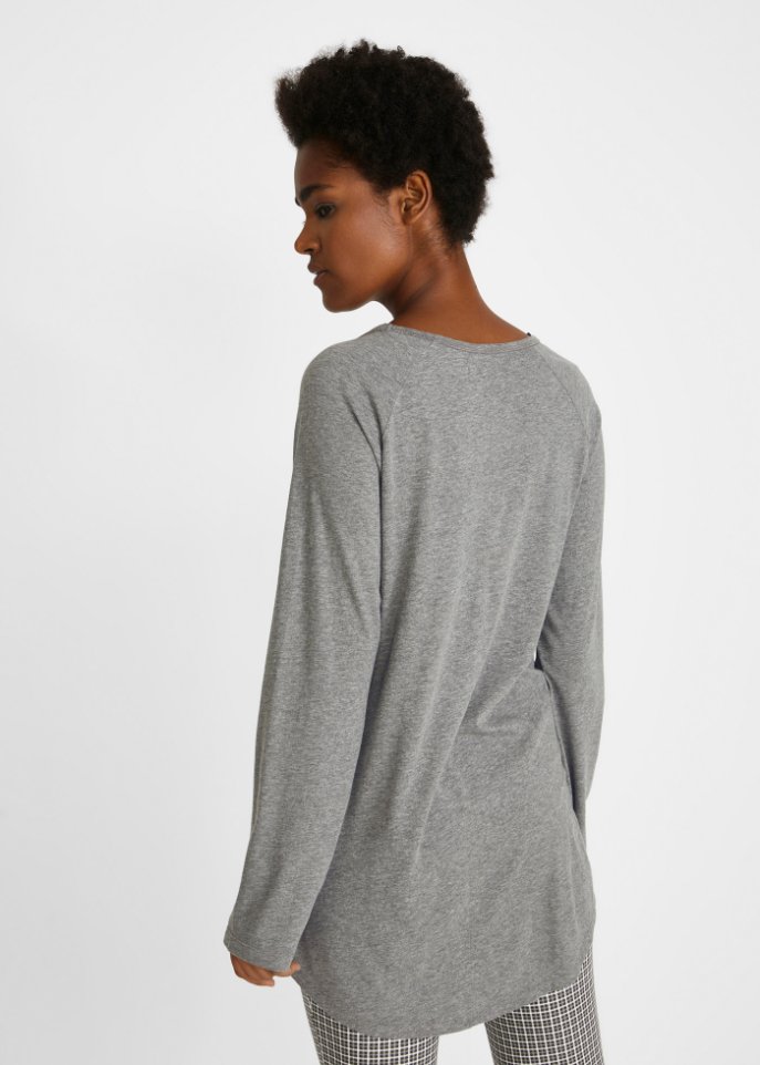 Oversize Longshirt mit Rundhalsausschnitt