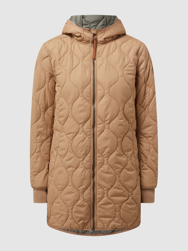 Steppjacke mit Kapuze - winddicht in camel