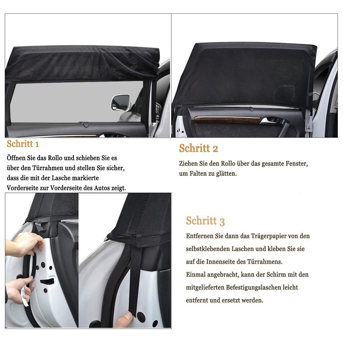 Fensterfolie, SOEKAVIA, Sonnenschutz Auto Baby mit UV Schutz - 2 Stück Auto Sonnenschutz